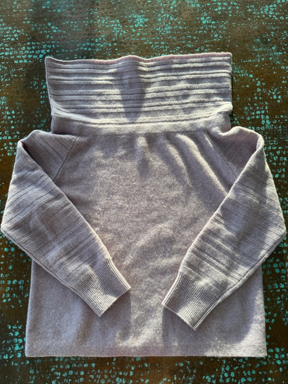 NAADAM Off-the-Shoulder Fold-Over Sweater